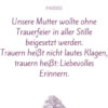 Mustertext "Trauerfeier in aller Stille..."