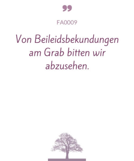 Mustertext "Beileidsbekundungen am Grab..."