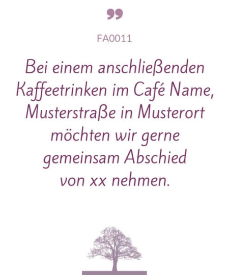 Mustertext "Beim anschließenden Kaffeetrinken..."
