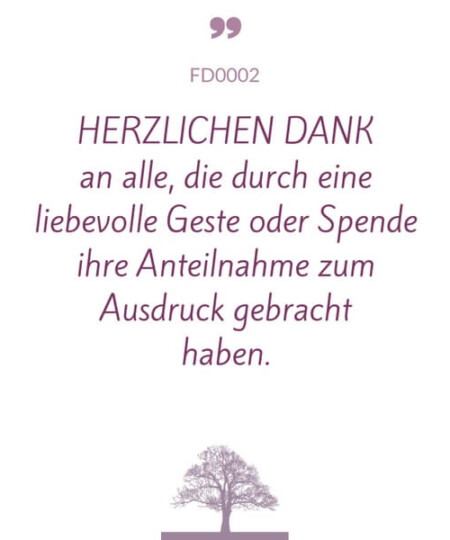 Mustertext "Herzlichen Dank an alle..."