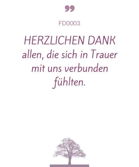 Mustertext "Herzlichen Dank allen..."