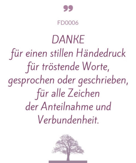 Mustertext "Danke für einen stillen Händedruck..."