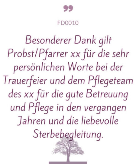 Mustertext "Besonderer Dank gilt..."
