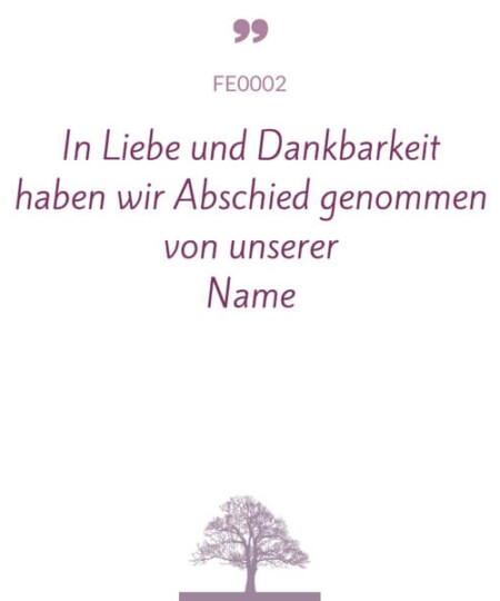Mustertext "In Liebe und Dankbarkeit..."