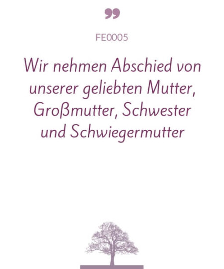 Mustertext "Wir nehmen Abschied..."