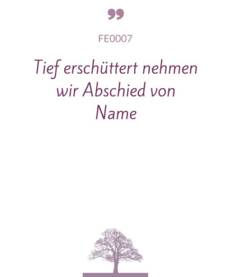Mustertext "Tief erschüttert..."
