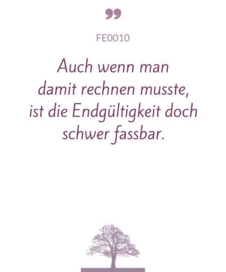 Mustertext "Auch wenn man damit rechnen musste..."