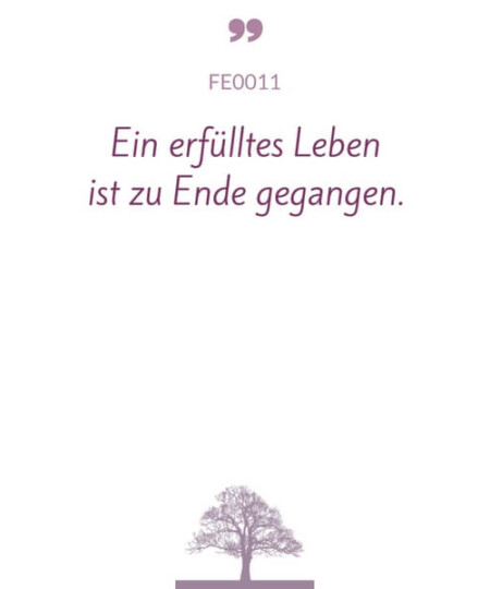 Mustertext "Ein erfülltes Leben..."