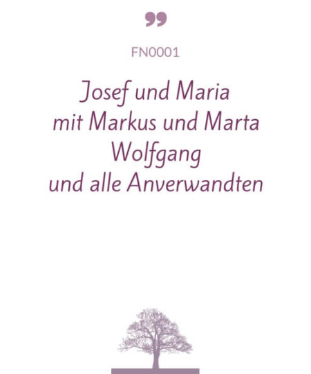Und alle Anverwandten..."