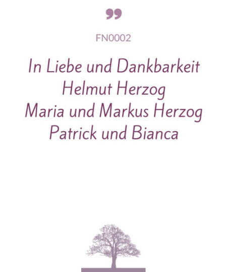 In Liebe und Dankbarkeit..."