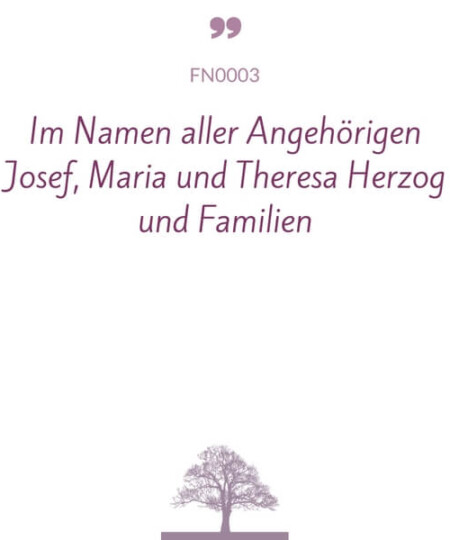 Mustertext "Im Namen aller Angehörigen..."