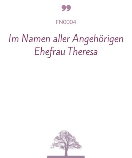Mustertext "Im Namen aller Angehörigen..."