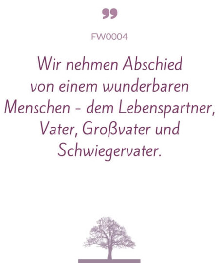 Mustertext "Abschied von einem wunderbaren Menschen..."