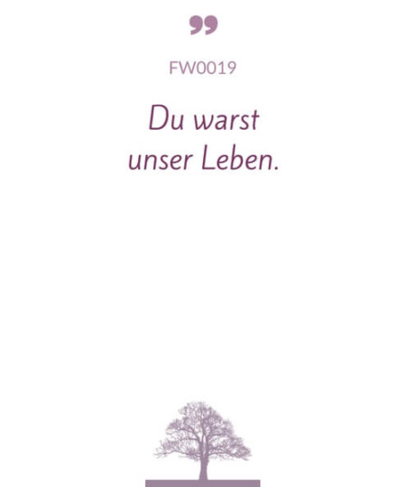 Mustertext "Du warst unser Leben..."