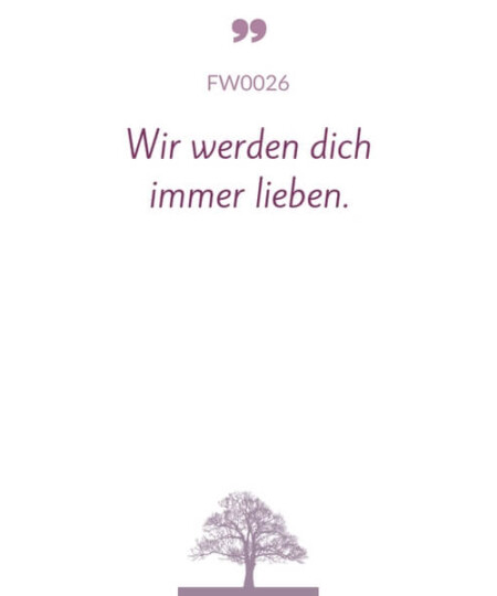 Mustertext "Wir werden dich immer lieben..."