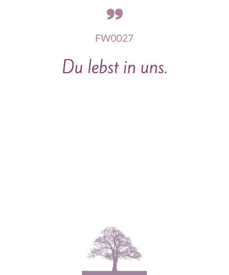 Mustertext "Du lebst in uns..."