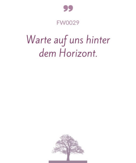 Mustertext "Warte auf uns hinter dem Horizont..."