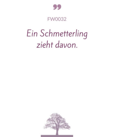 Mustertext "Ein Schmetterling zieht davon..."