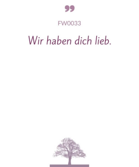 Mustertext "Wir haben dich lieb..."