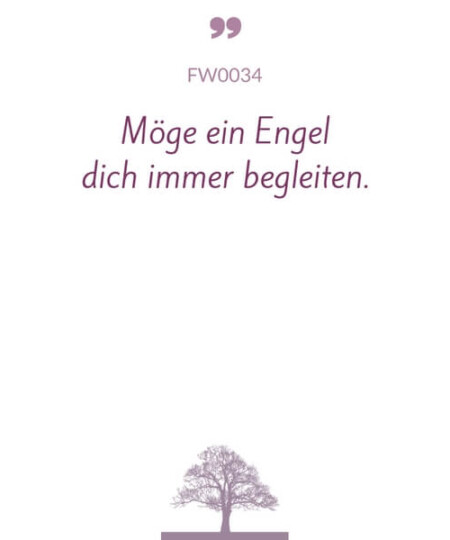 Mustertext "Möge ein Engel dich immer begleiten..."