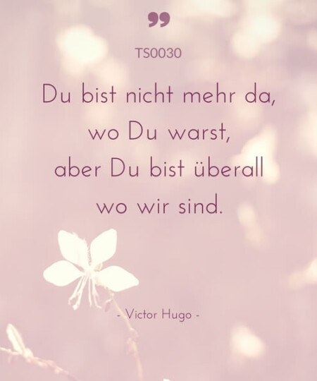 Trauerspruch "Du bist nicht mehr da..."