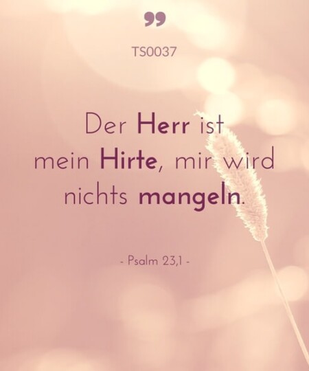 Trauerspruch "Der Herr ist mein Hirte..."
