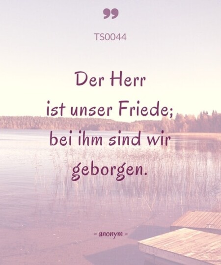Trauerspruch "Der Herr ist unser Friede..."