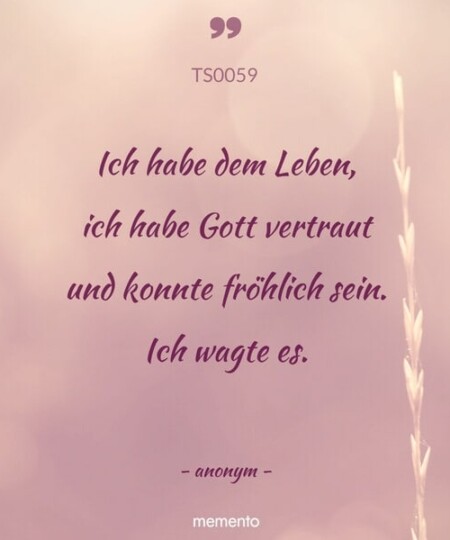 Trauerspruch "Ich habe dem Leben..."