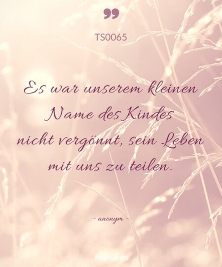 Trauerspruch "Es war unserem kleinen..."
