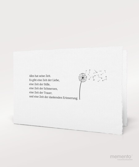 Produktbild Pusteblume Trauerkarte Büttenpapier Querformat