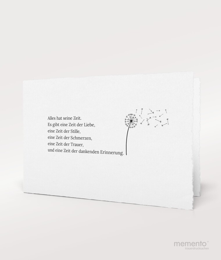 Produktbild Pusteblume Trauerkarte Büttenpapier Querformat