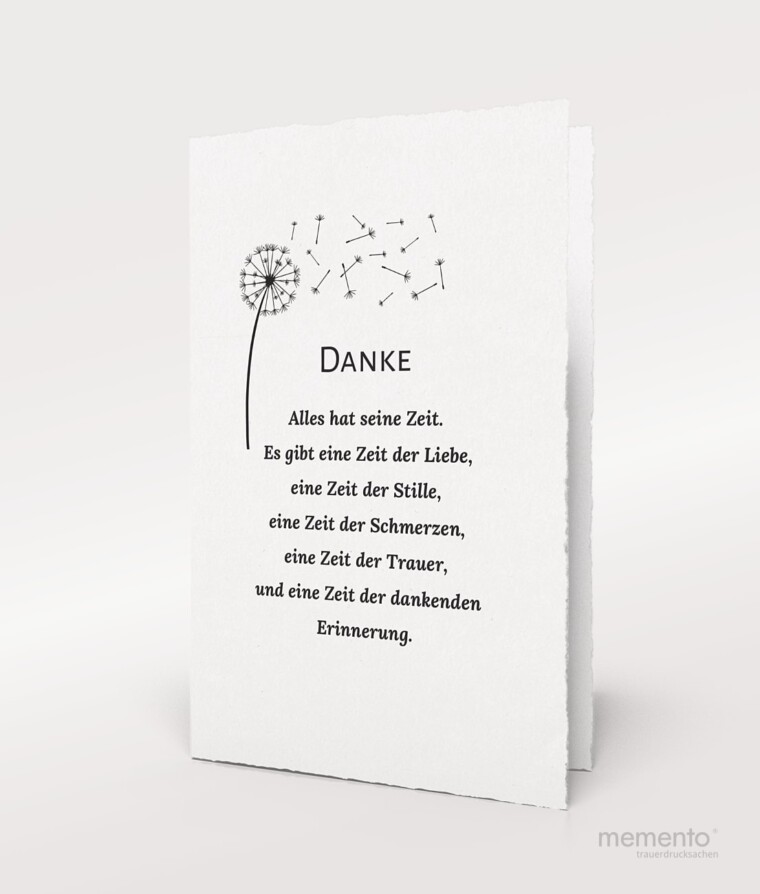 Trauerkarte und Danksagung Bütten Pusteblume – Bild 3