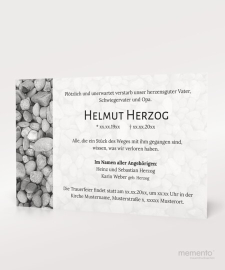 Produktbild Steine Trauerkarte Einzelkarte