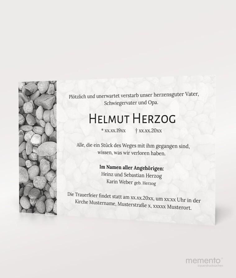 Produktbild Steine Trauerkarte Einzelkarte