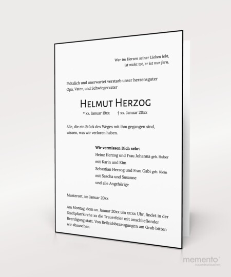 Trauerbrief Handgestrichener Rand A5