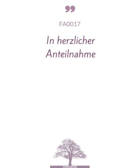 FA0017-Mustertext-In herzlicher-Anteilnahme