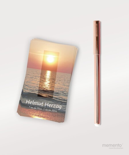 Produktbild Sterbebild Abendsonne am Meer
