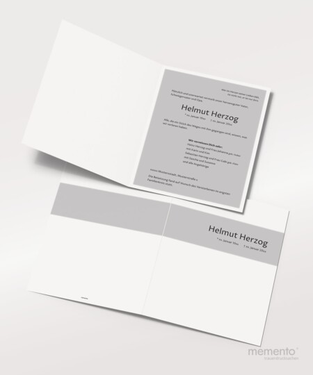Produktbild Trauerbrief Grauer Hintergrund Rückseite