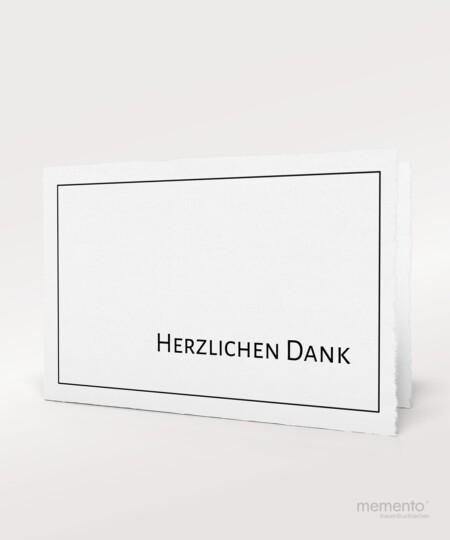 Produktbild Büttenpapier Danksagung Trauer mit schwarzer Rand Querformat