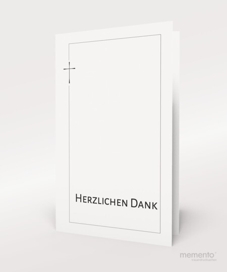Produktbild Feiner Rand mit Kreuz Danksagung Trauer