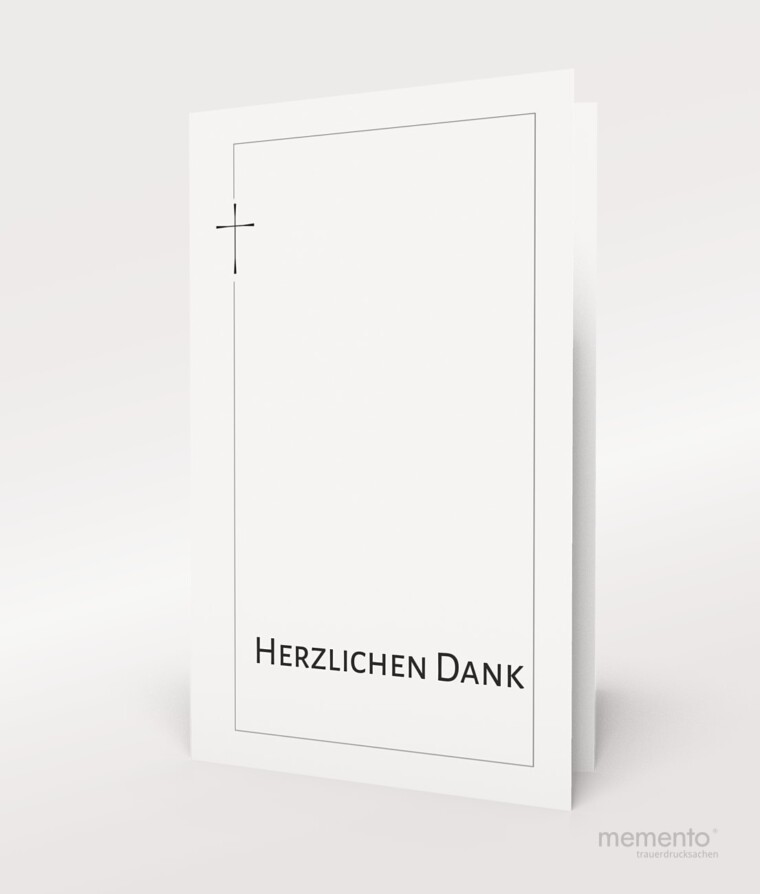 Produktbild Feiner Rand mit Kreuz Danksagung Trauer