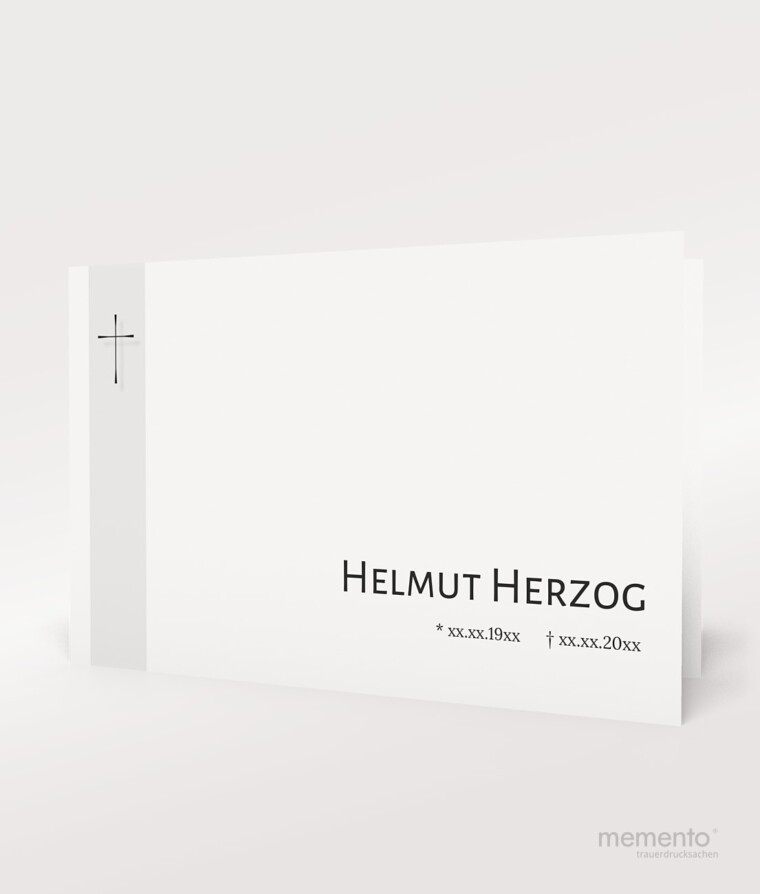 Produktbild Schattenkreuz Trauerkarte Querformat