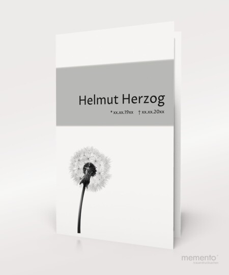 Produktbild Grauer Hintergrund Trauerkarte mit Löwenzahn