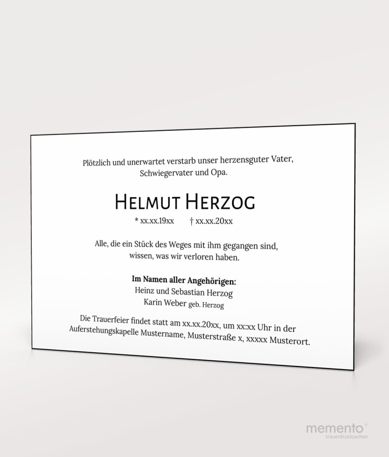 Produktbild Handgestrichener Trauerrand Trauerkarte Einzelkarte