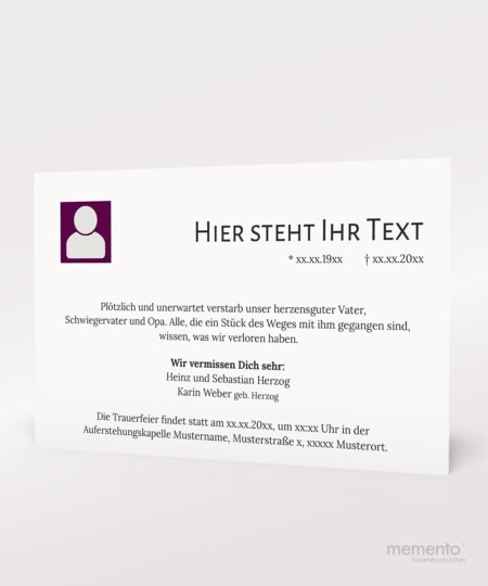 Produktbild Trauerkarte Kreativ Einzelkarte creme