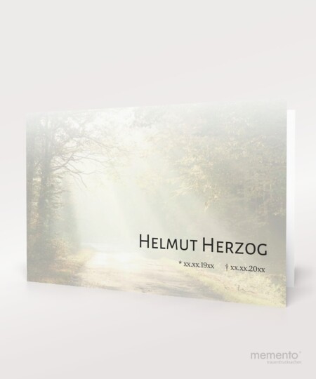 Produktbild Waldweg Trauerkarte Querformat