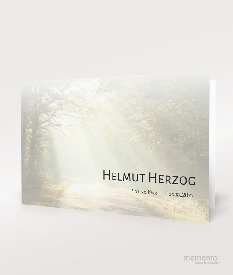 Produktbild Waldweg Trauerkarte Querformat