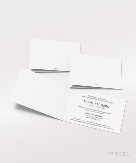 Produktbild Trauerkarte Creme Querformat Innenseite