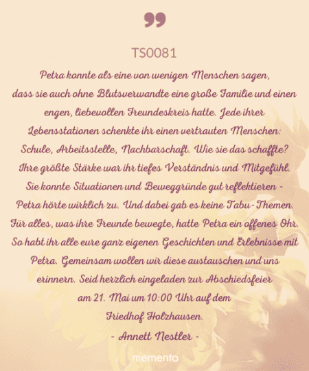Trauerspruch für einen verstorbenen Menschen