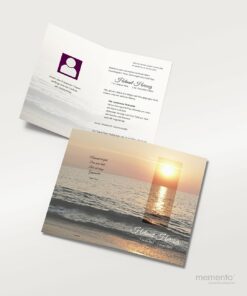 Produktbild Trauerkarte Sonnenuntergang am Meer Hochformat Innenseite